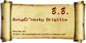 Botyánszky Brigitta névjegykártya